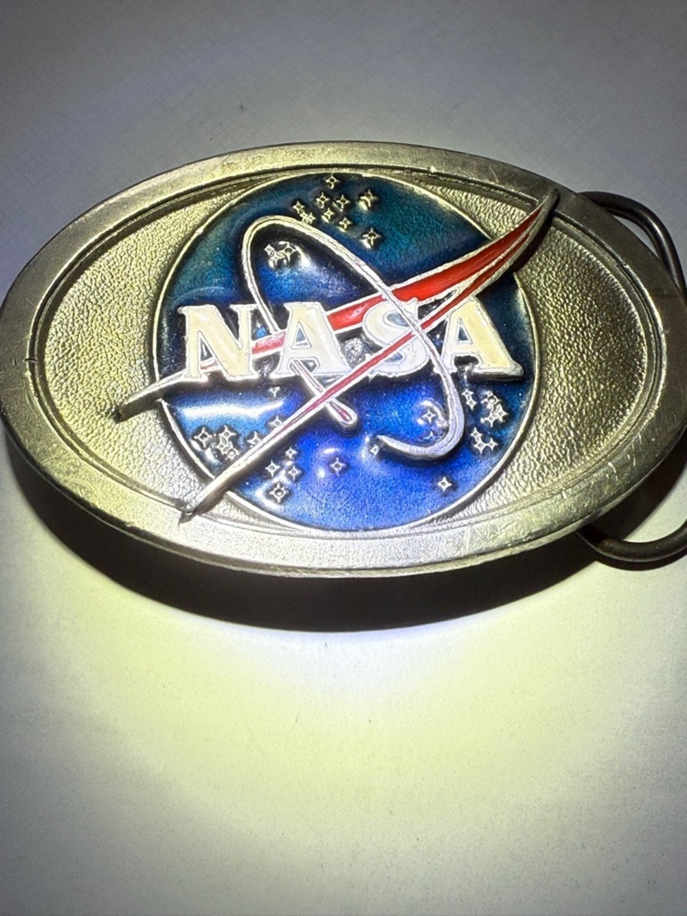 NASA American Soul New York City made in America Silver & Blue Oval Belt Buckle - Picture 10 of 13